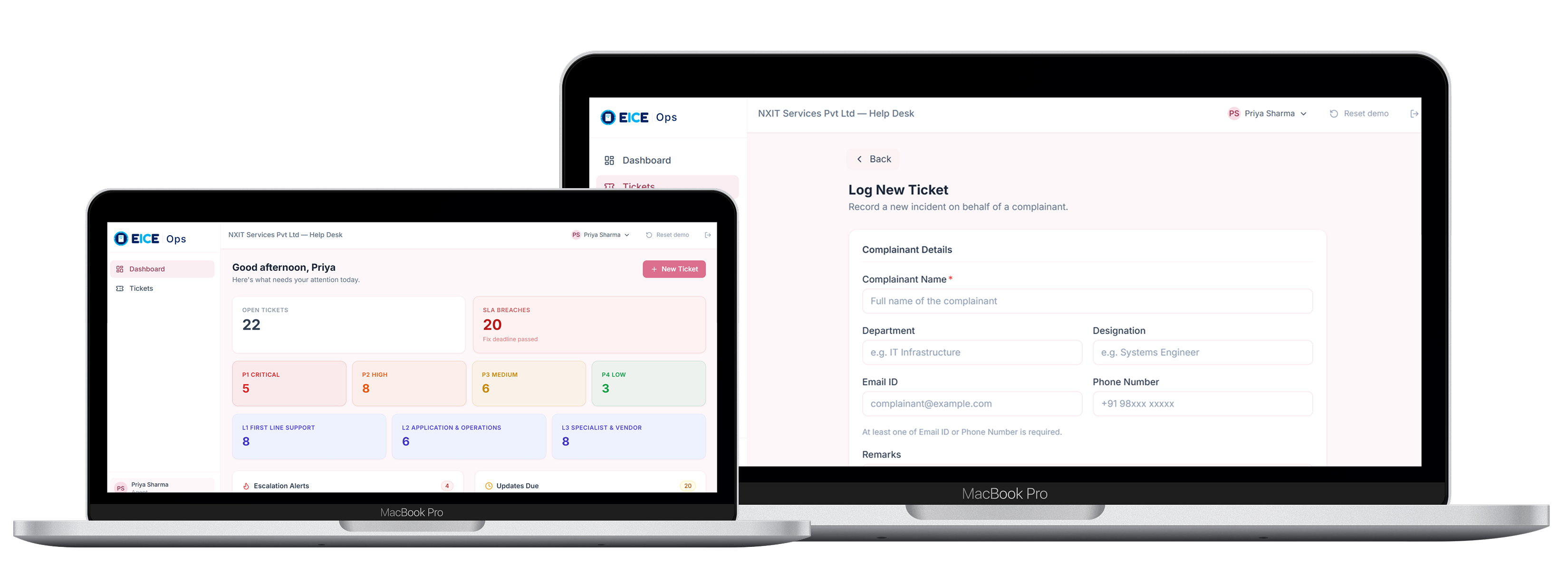 EiceOps product screenshot