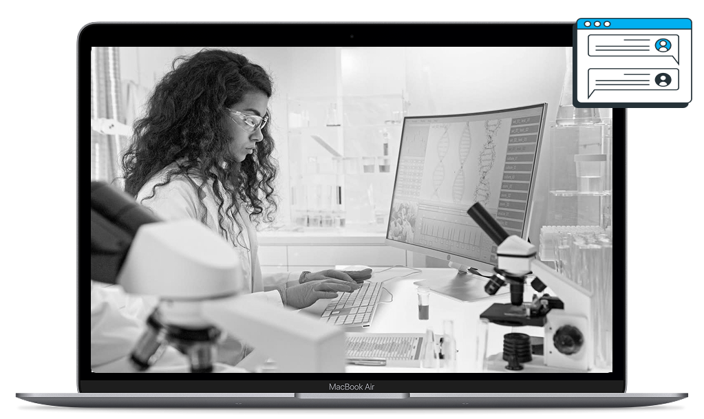 Case study showcase on laptop